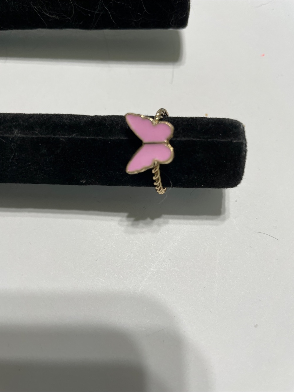 Children’s Gold-Tone Pink Butterfly Ring